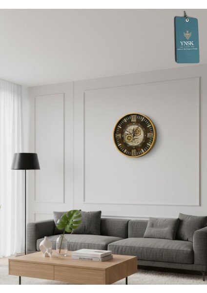 Grandior | Metal Çark Mekanizmalı Antik Duvar Saati, Ev Saati, Ofis Saati 60 x 60 cm fırsatları