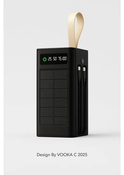 NEXİVA30.000 Mah Solar Powerbank | Güneş Enerjili LED Işıklı | 2×usb + Micro + Type-C Hızlı Şarj modelleri