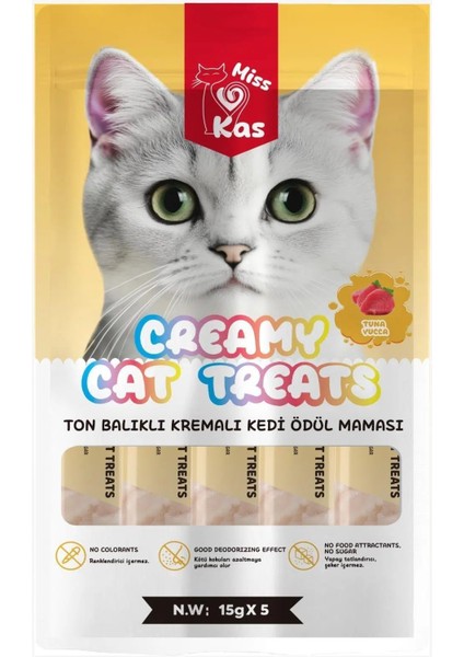 Miss Kas Ton Balıklı Krema Kedi Ödül Maması (15GX5 Adet)