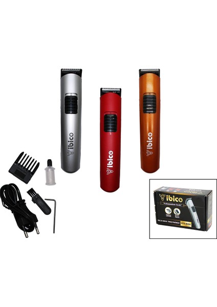 Saç Sakal Kesme Traş Makinesi Ayaralı Tarak - Kırmızı-Turuncu-Gri Gövde (5361)