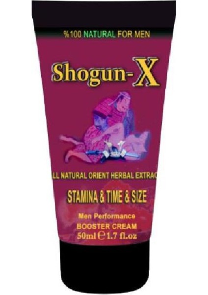 Süper Shogun-X Extra Cream Erkeklere Özel Sertleşmeye ve Gecikmeye Etkili Krem 50ML