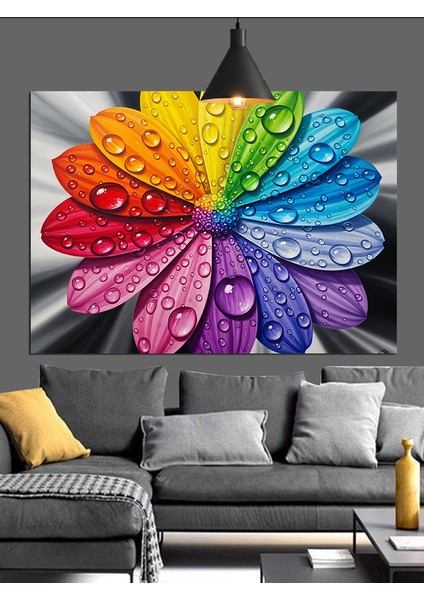 Renkli Yaprakları Olan Bahar Çiçeği Dekoratif Kanvas - Mdf Ahşap Tablo fırsatları