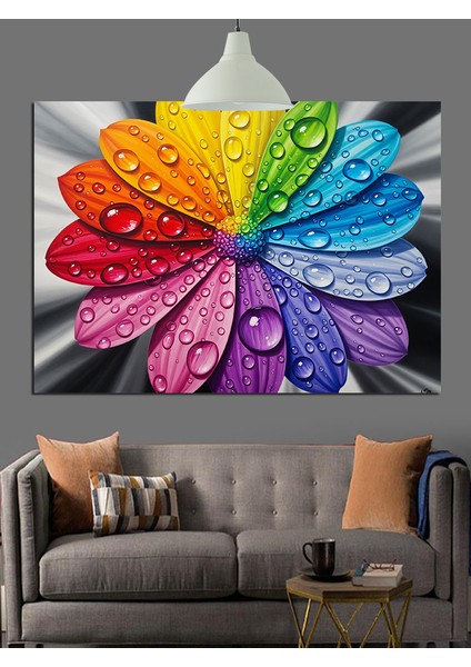 Renkli Yaprakları Olan Bahar Çiçeği Dekoratif Kanvas - Mdf Ahşap Tablo indirimleri