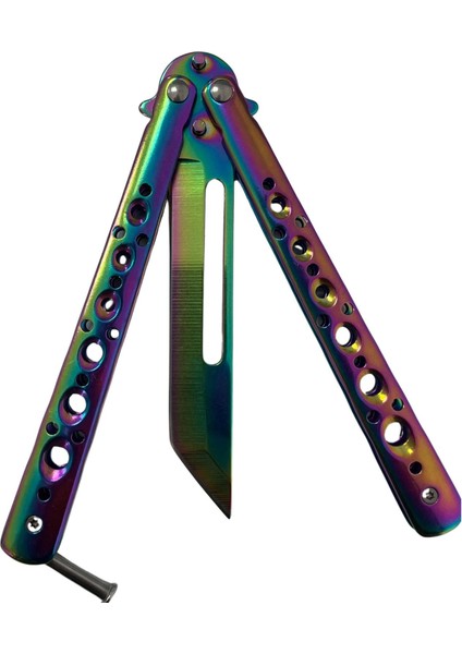 Koleksiyonluk Hediyelik Gökkuşağı Renkli Tanto Model Sallanabilir Çakı fiyatları