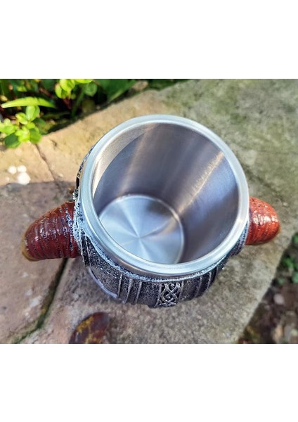 Premium Paslanmaz Çelik Iç Hazneli Kafatası Görünümlü Viking Bira Kupası – Varil Tasarım 500 ml indirimleri