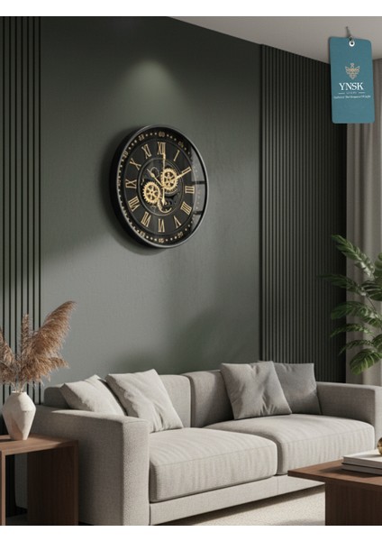 Imperium | Metal Çark Mekanizmalı Antik Duvar Saati, Ev Saati, Ofis Saati 60 x 60 cm fiyatları