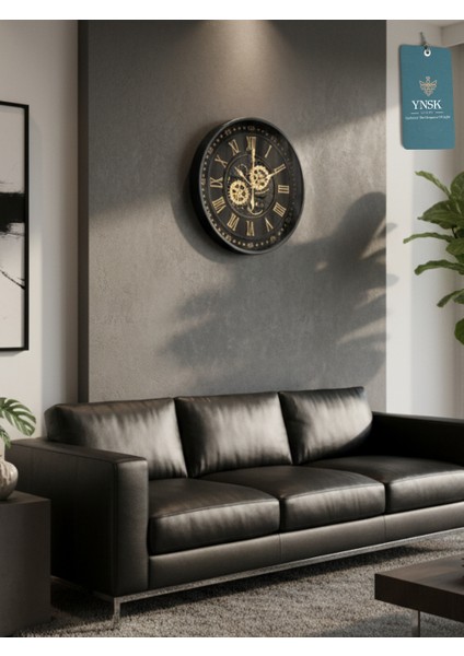 Imperium | Metal Çark Mekanizmalı Antik Duvar Saati, Ev Saati, Ofis Saati 60 x 60 cm modelleri