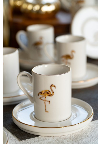 Flamingo 12 Parça 6 Kişilik Porselen Kahve Fincan Takımı