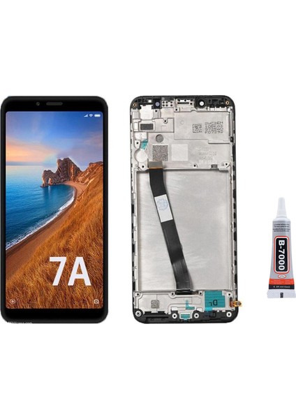 Xiaomi Redmi 7A Çıtalı Ekran LCD Dokunmatik B7000 15ML Yapıştırıcı ile Beraber Yc