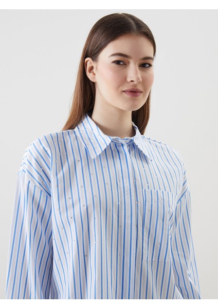 Yeni Sezon Taşlı Oversize Kadın Gömlek Tunik