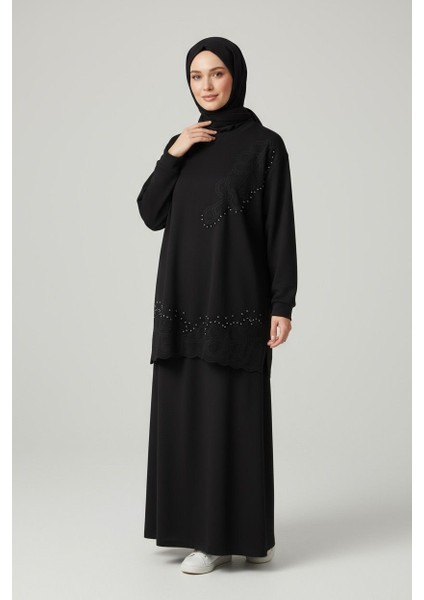 Büyük Beden Işlemeli Etekli Ikili Takım - MDS002855TKM