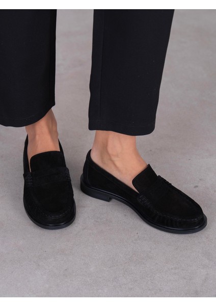 Aven Siyah Süet Hakiki Deri Kadın Makosen fiyatları
