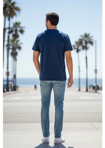 Erkek Sıfır Yaka Baskılı Tshirt modelleri