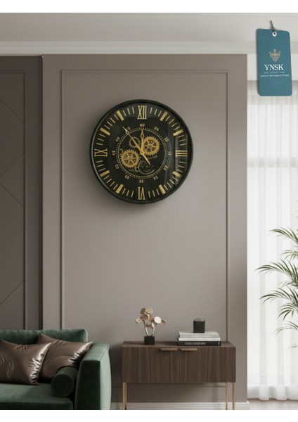 Vespora | Metal Çark Mekanizmalı Antik Duvar Saati, Ev Saati, Ofis Saati 60 x 60 cm modelleri