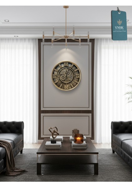 Varona | Metal Çark Mekanizmalı Antik Duvar Saati, Ev Saati, Ofis Saati 60 x 60 cm fırsatları