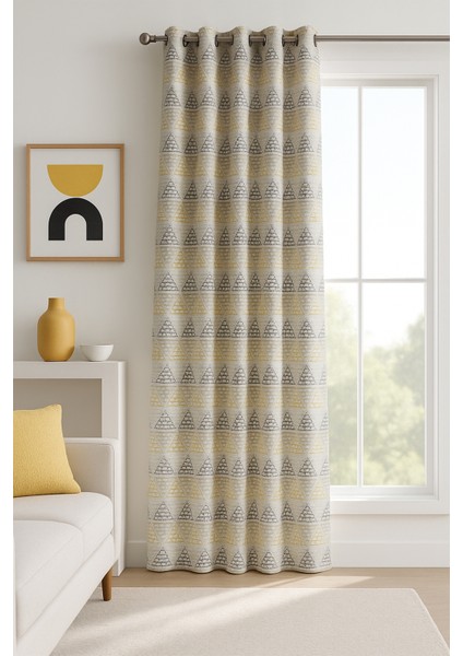 Dessin Halkalı Fon Perde Yeşil 140X260