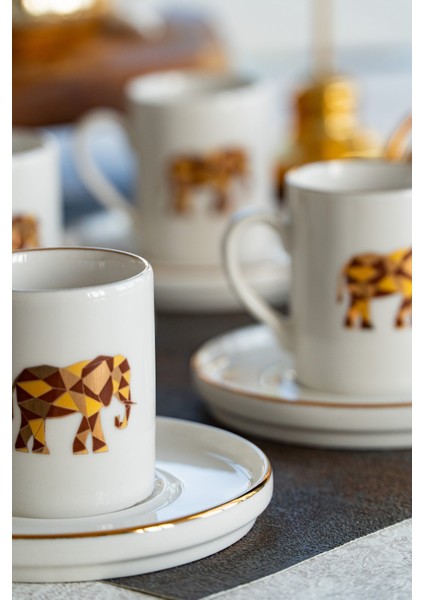 Origami Fil 12 Parça 6 Kişilik Porselen Kahve Fincan Takımı modelleri