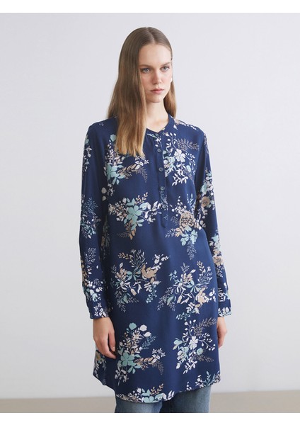 Yeni Sezon Hakim Yaka Desenli Kadın Tunik fiyatları