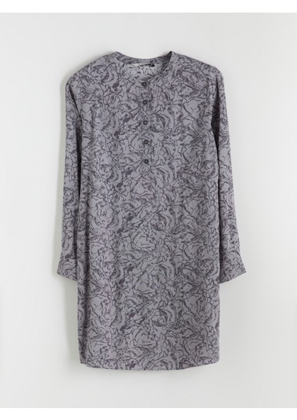 Yeni Sezon Hakim Yaka Desenli Kadın Tunik