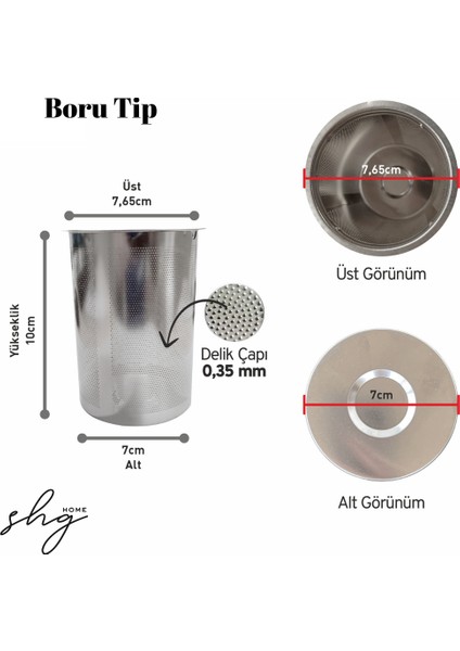Paslanmaz Çelik Çay Makinesi Demlik Içi Çay Süzgeci / Çay Filtresi / Metal Demlik 7,65cm Çapı (Arçelik Makine Uyumlu) fiyatları