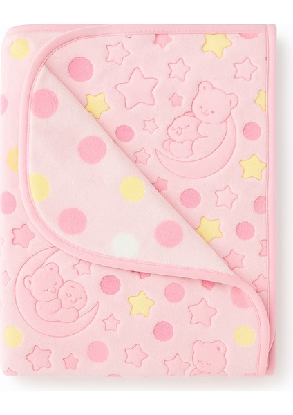 Antialerjik Yumuşak Kabartmalı Bebek Battaniyesi 100X120 cm – %100 Polyester, Sıcak Tutan, Arabada ve Yatakta Kullanıma Uygun