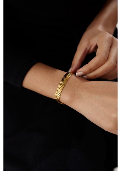 14 Ayar Altın Geniş Balık Sırtı Bileklik fiyatları