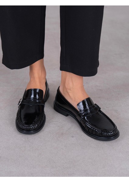 Ansa Siyah Rugan Hakiki Deri Kadın Makosen