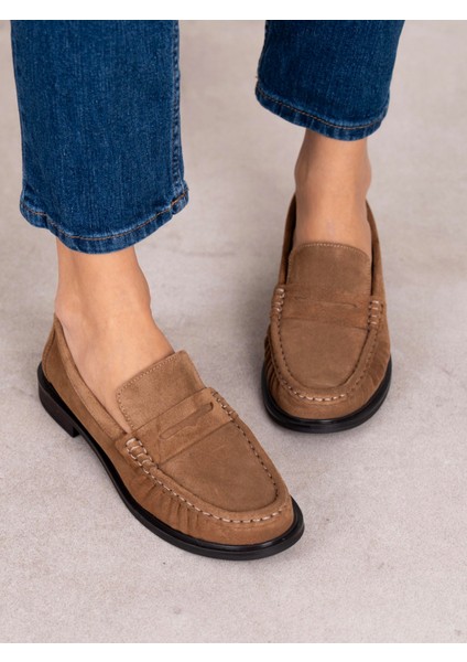Aven Camel Süet Hakiki Deri Kadın Makosen fırsatları