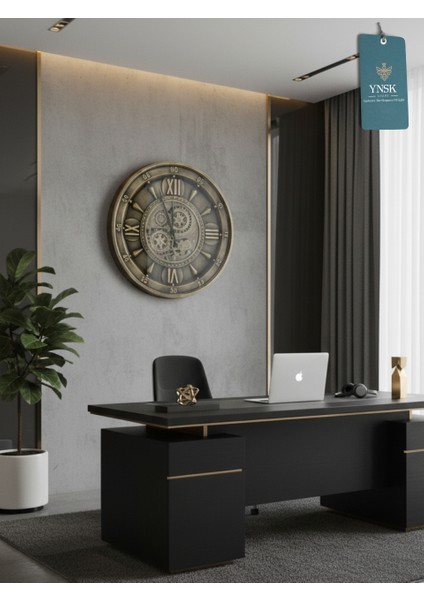 Tribunus | Metal Çark Mekanizmalı Antik Duvar Saati, Ev Saati, Ofis Saati 60 x 60 cm fiyatları