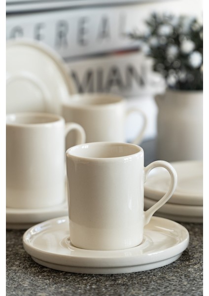 Rüya 12 Parça 6 Kişilik Porselen Kahve Fincan Takımı