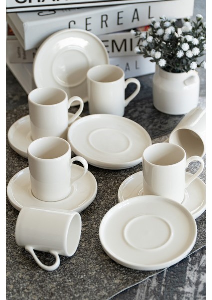 Rüya 12 Parça 6 Kişilik Porselen Kahve Fincan Takımı fırsatları