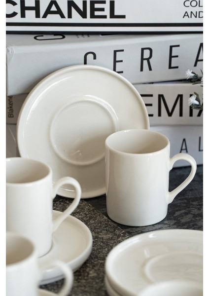 Rüya 12 Parça 6 Kişilik Porselen Kahve Fincan Takımı