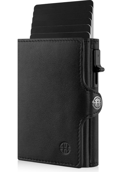 Palermo Siyah Mekanizmalı Kartlık Hakiki Deri Cüzdan Unisex Kadın Erkek Rfid Korumalı fiyatları