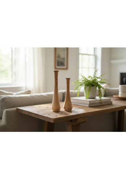 El Yapımı Vazo Seti – Ahşap Dekoratif Vazo fiyatları