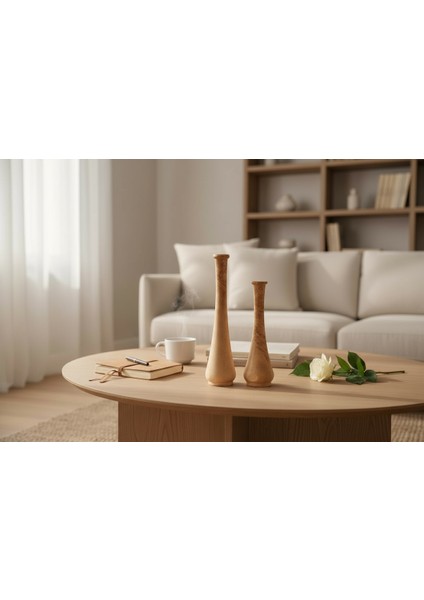 El Yapımı Vazo Seti – Ahşap Dekoratif Vazo fırsatları