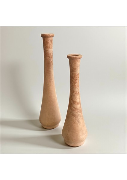 El Yapımı Vazo Seti – Ahşap Dekoratif Vazo