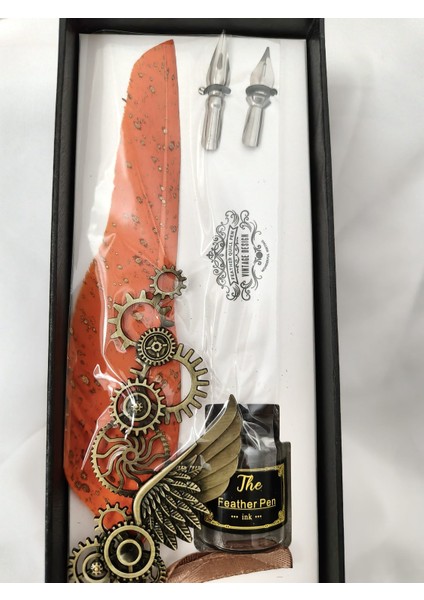 Steampunk Temalı Divit (Tüy) Kalem ve Mürekkep Seti (28 x 9 Cm) fırsatları