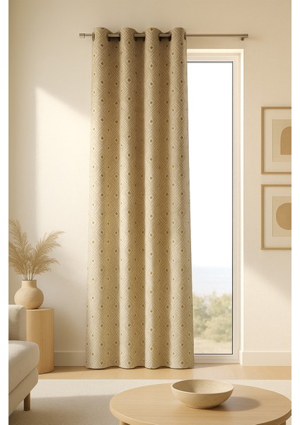 Como Halkalı Fon Perde Kahve 140X260