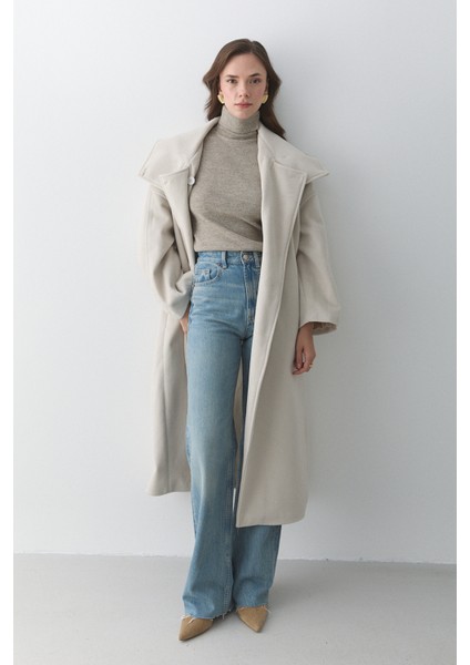 Taş Vittoria Düğmeli Yaka Kaban - 2511 fırsatları