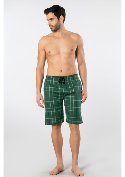 Erkek Dokuma Bermuda Tek Alt 2241/YEŞIL 1