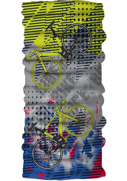 Pirate Parrot Bisiklet Desenli Dikişsiz Motorcu Boyunluk Unisex Bandana Buff Baf Saç Bandı Balaklava