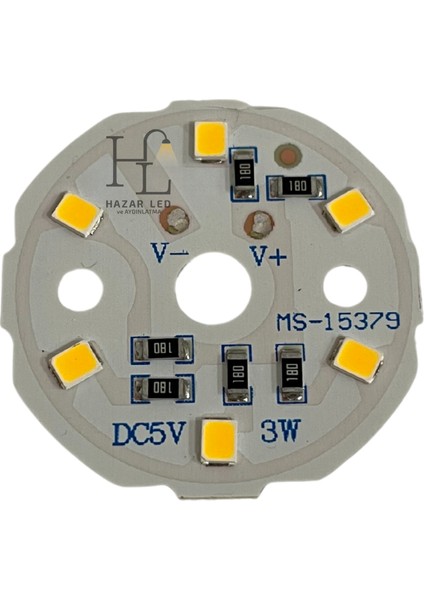 5 Volt 3 Watt Smd 2835 Ledli Hazır Projektör Ledi Gün Işığı Yuvarlak Pcb Avize Ledi 33MM (3 Adet) fiyatları