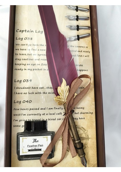 Tüy, Akçaağaç Yaprağı Detaylı Vintage Divit Kalem Seti (27 x 11 Cm) fiyatları