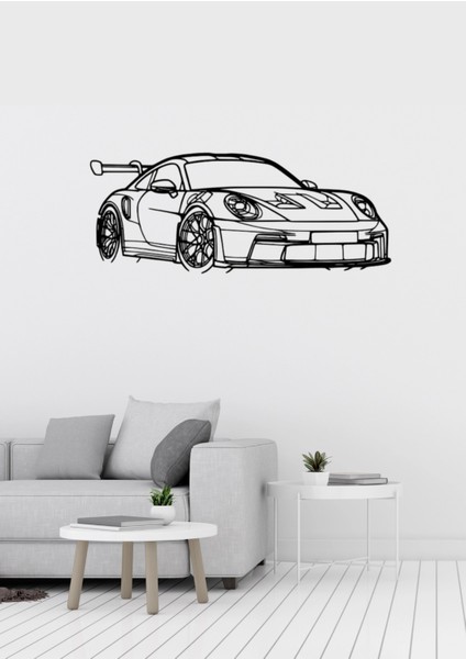 Porshe Gt Desenli Dekoratif Metal Duvar Süsü