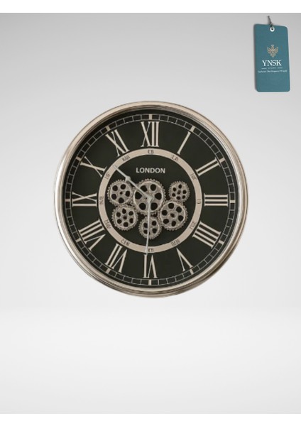 Cornelius | Metal Çark Mekanizmalı Antik Duvar Saati, Ev Saati, Ofis Saati 55 x 55 cm