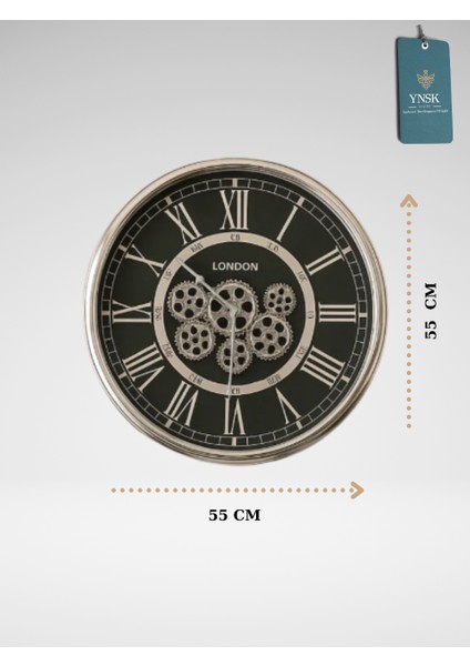 Cornelius | Metal Çark Mekanizmalı Antik Duvar Saati, Ev Saati, Ofis Saati 55 x 55 cm fiyatları