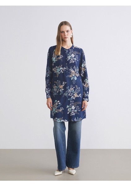 Yeni Sezon Hakim Yaka Desenli Kadın Tunik fırsatları