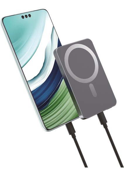 5000 Mah 35W Hızlı Şarj Pd Ultra Ince Kablolu Kablosuz Power Bank Magsafe Uyumlu modelleri