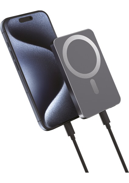 5000 Mah 35W Hızlı Şarj Pd Ultra Ince Kablolu Kablosuz Power Bank Magsafe Uyumlu fırsatları