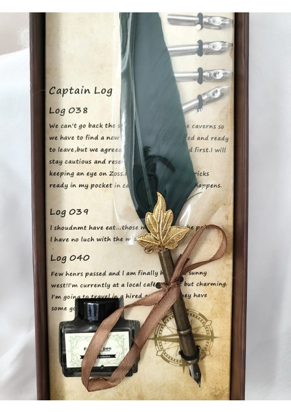 Tüy, Akçaağaç Yaprağı Detaylı Vintage Divit Kalem Seti (27 x 11 Cm) modelleri